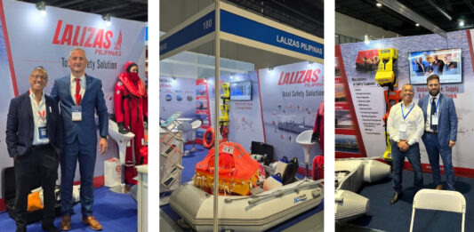 Crispo Mojica - LALIZAS Pilipinas Country Manager, with Tasos Galanakis – Vice President-CCO, and Michalis Loupasakis – Maritime Sales Director