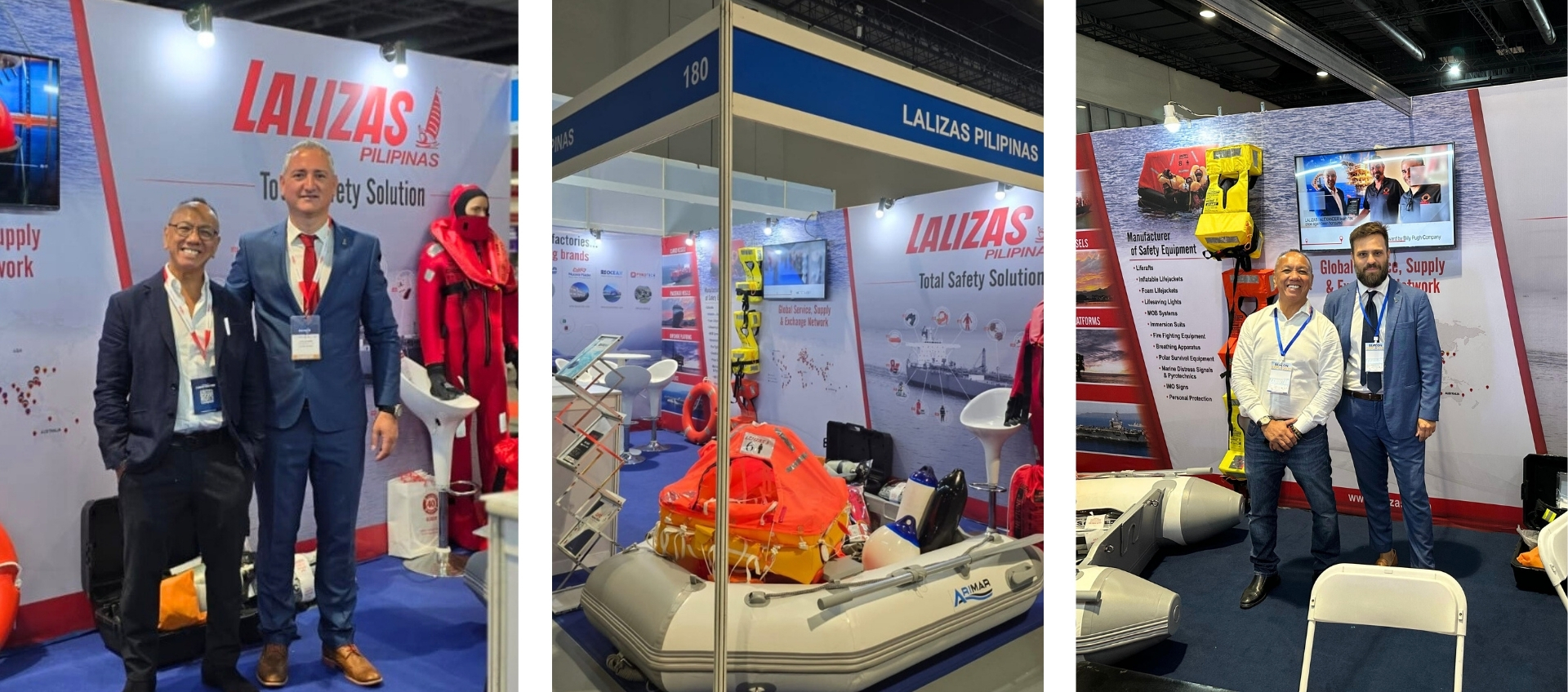 Crispo Mojica - LALIZAS Pilipinas Country Manager, with Tasos Galanakis – Vice President-CCO, and Michalis Loupasakis – Maritime Sales Director Crispo Mojica - LALIZAS Pilipinas Country Manager, with Tasos Galanakis – Vice President-CCO, and Michalis Loupasakis – Maritime Sales Director